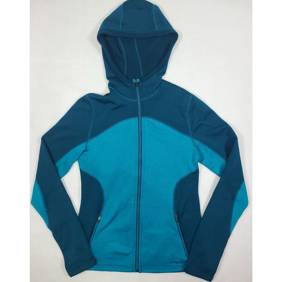 Patagonia Jackets & Blazers - Patagonia Full Zip Hoodie Jacket Women's Size Small Blue Pockets Colorblock